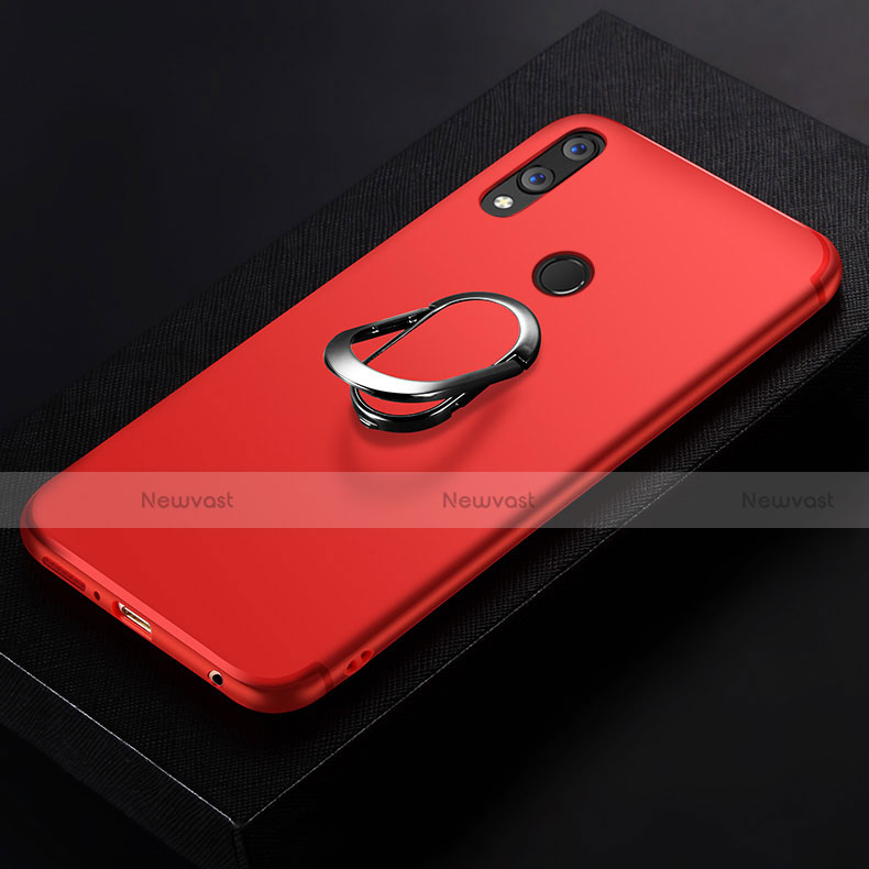 Ultra-thin Silicone Gel Soft Cover with Finger Ring Stand for Huawei P20 Lite Red