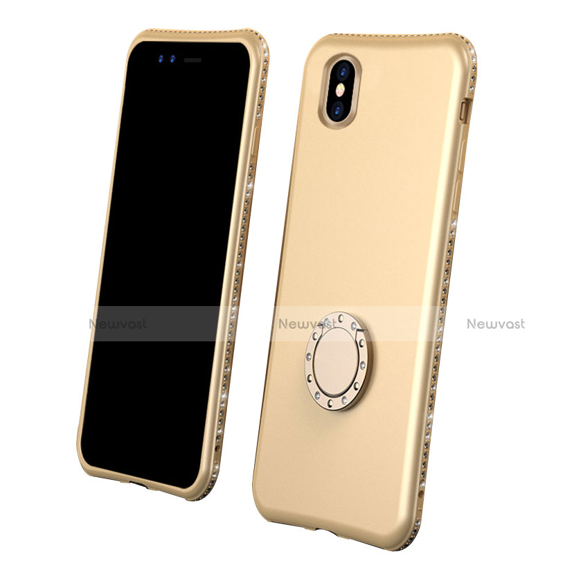 Ultra-thin Silicone Gel Soft Matte Finish Front and Back Case 360 Degrees Cover for Apple iPhone Xs Gold