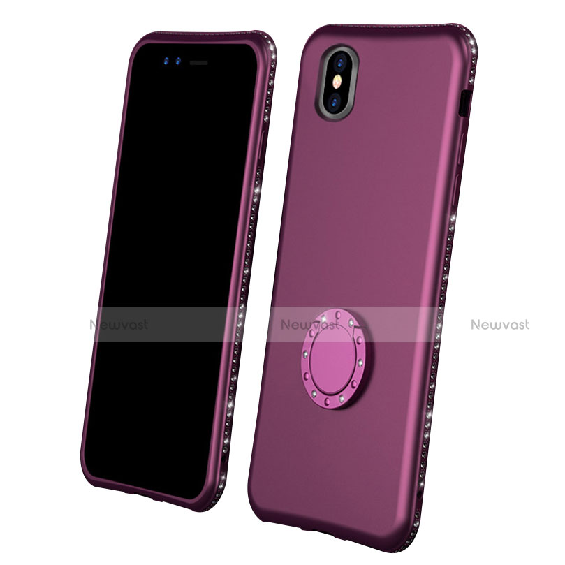 Ultra-thin Silicone Gel Soft Matte Finish Front and Back Case 360 Degrees Cover for Apple iPhone Xs Max Purple