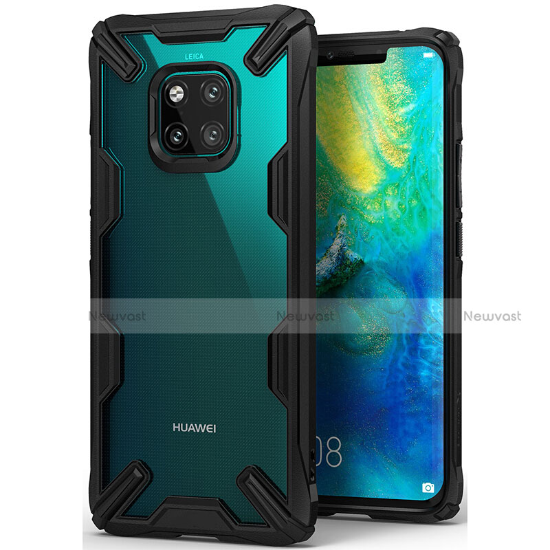 Ultra-thin Silicone Gel Soft Matte Finish Front and Back Case 360 Degrees Cover for Huawei Mate 20 Pro Black