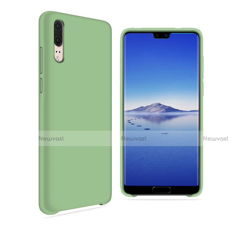 Ultra-thin Silicone Gel Soft Matte Finish Front and Back Case 360 Degrees Cover for Huawei P20 Green