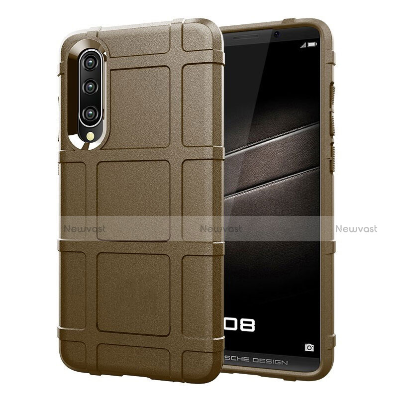 Ultra-thin Silicone Gel Soft Matte Finish Front and Back Case 360 Degrees Cover for Huawei P30 Brown