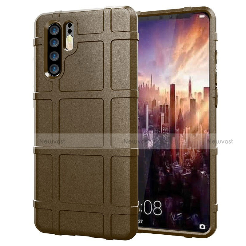 Ultra-thin Silicone Gel Soft Matte Finish Front and Back Case 360 Degrees Cover for Huawei P30 Pro New Edition Brown