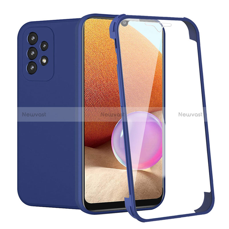 Ultra-thin Silicone Gel Soft Matte Finish Front and Back Case 360 Degrees Cover for Samsung Galaxy A32 4G Blue