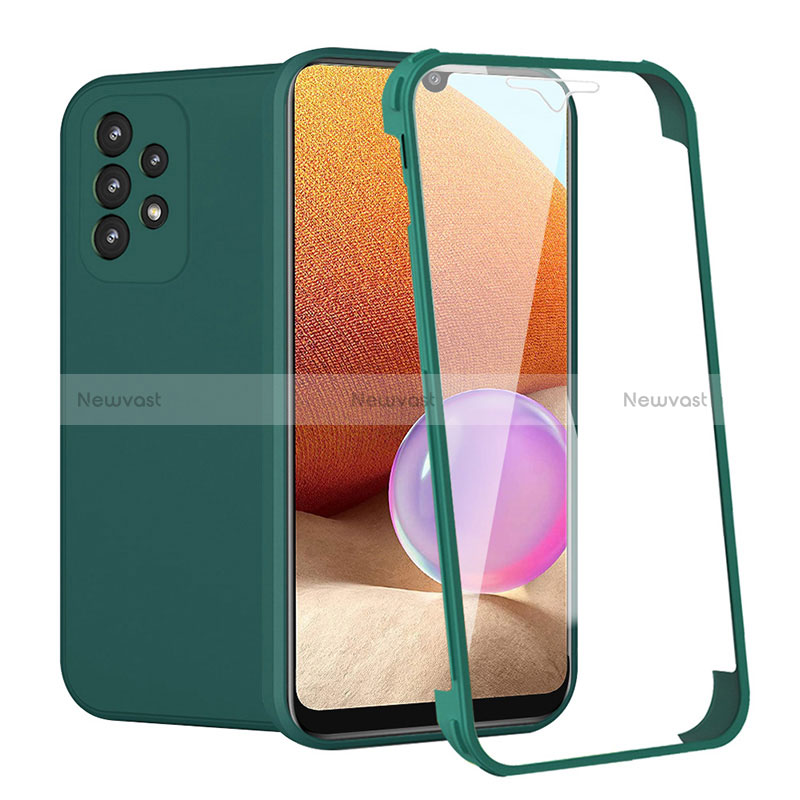 Ultra-thin Silicone Gel Soft Matte Finish Front and Back Case 360 Degrees Cover for Samsung Galaxy A32 4G Green