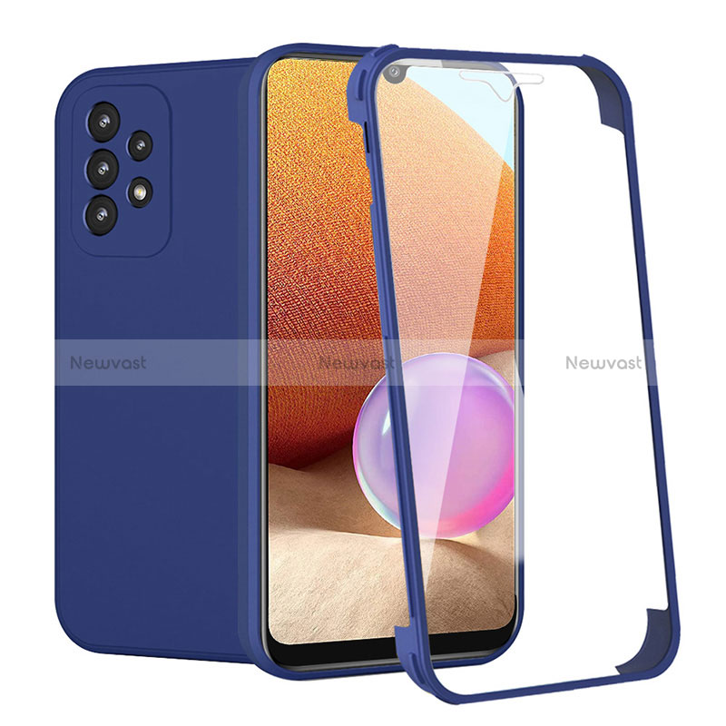 Ultra-thin Silicone Gel Soft Matte Finish Front and Back Case 360 Degrees Cover for Samsung Galaxy A32 5G Blue