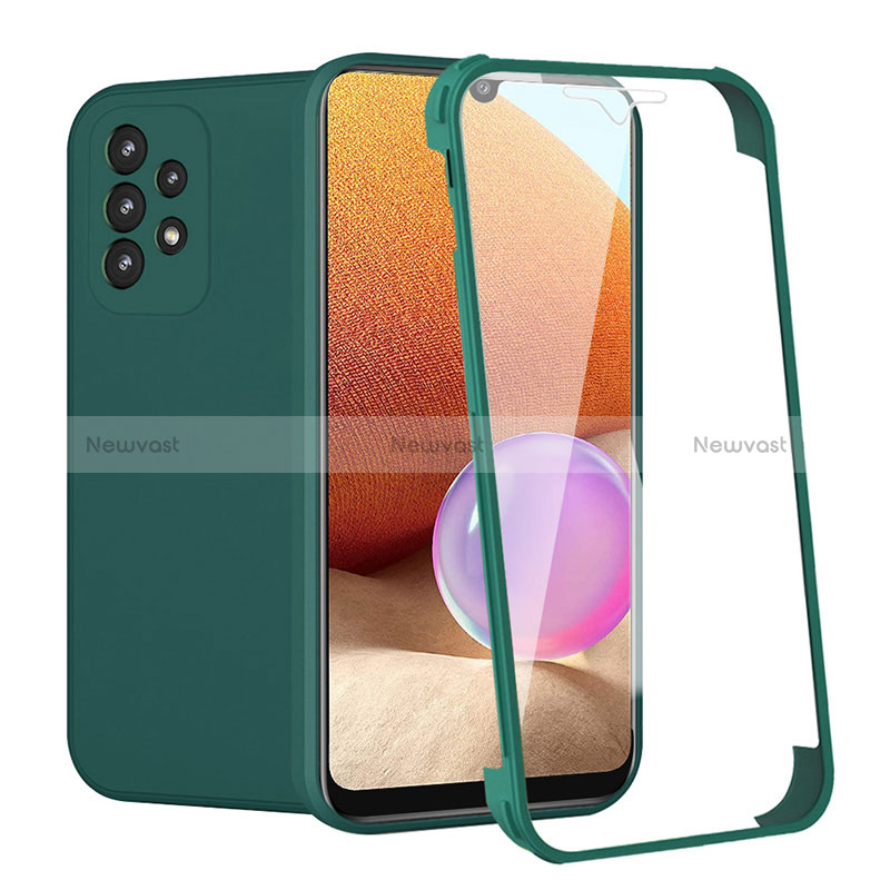 Ultra-thin Silicone Gel Soft Matte Finish Front and Back Case 360 Degrees Cover for Samsung Galaxy A32 5G Green