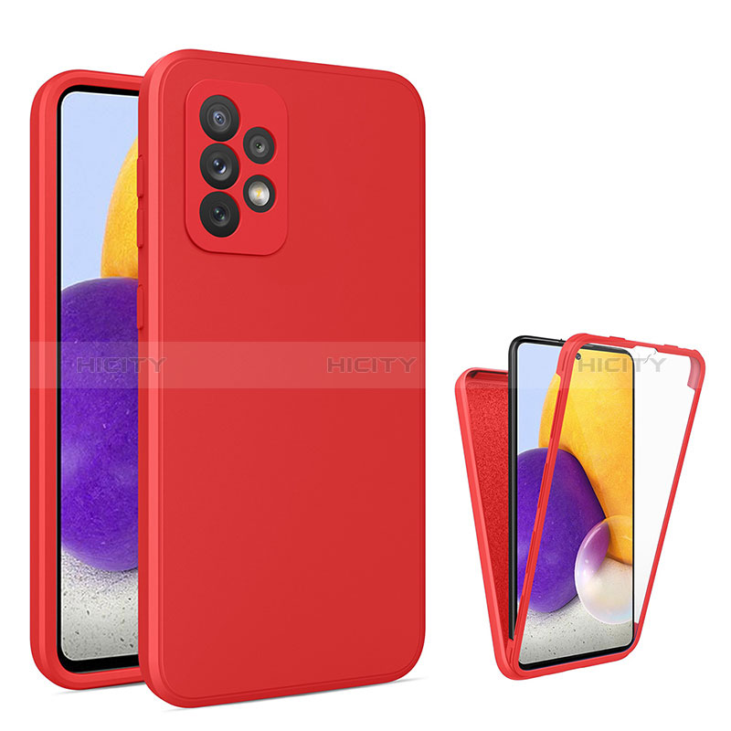 Ultra-thin Silicone Gel Soft Matte Finish Front and Back Case 360 Degrees Cover for Samsung Galaxy A72 4G Red