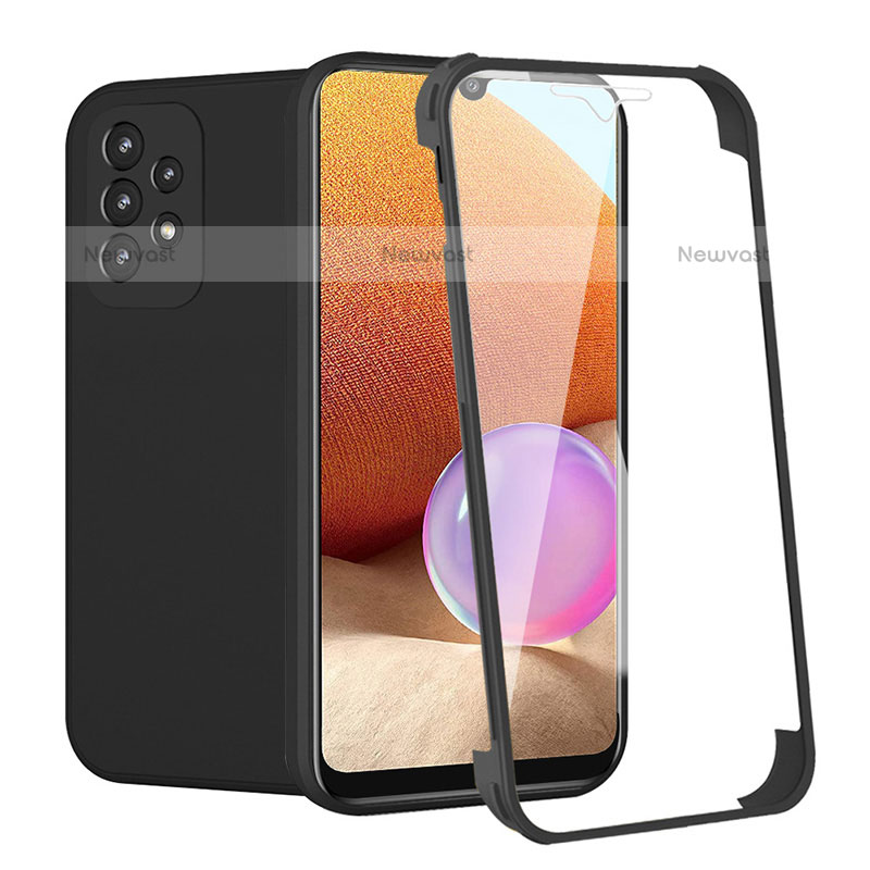 Ultra-thin Silicone Gel Soft Matte Finish Front and Back Case 360 Degrees Cover for Samsung Galaxy M32 5G Black