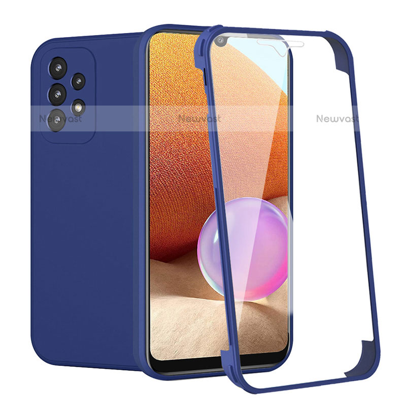 Ultra-thin Silicone Gel Soft Matte Finish Front and Back Case 360 Degrees Cover for Samsung Galaxy M32 5G Blue