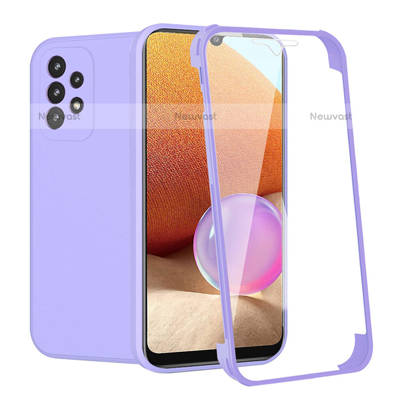 Ultra-thin Silicone Gel Soft Matte Finish Front and Back Case 360 Degrees Cover for Samsung Galaxy M32 5G Clove Purple