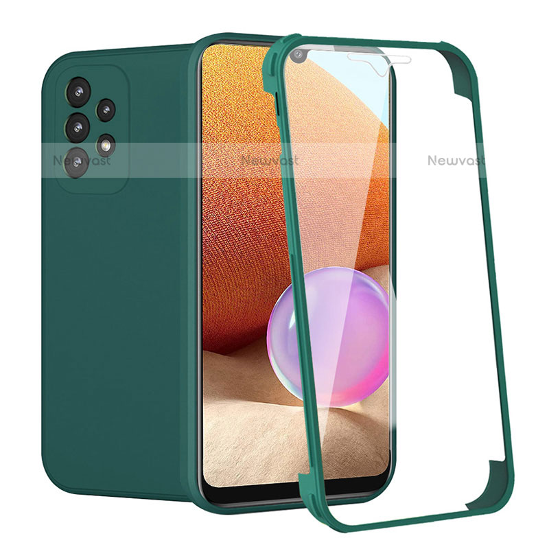 Ultra-thin Silicone Gel Soft Matte Finish Front and Back Case 360 Degrees Cover for Samsung Galaxy M32 5G Green