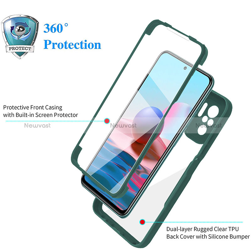 Ultra-thin Silicone Gel Soft Matte Finish Front and Back Case 360 Degrees Cover for Xiaomi Redmi Note 10 4G