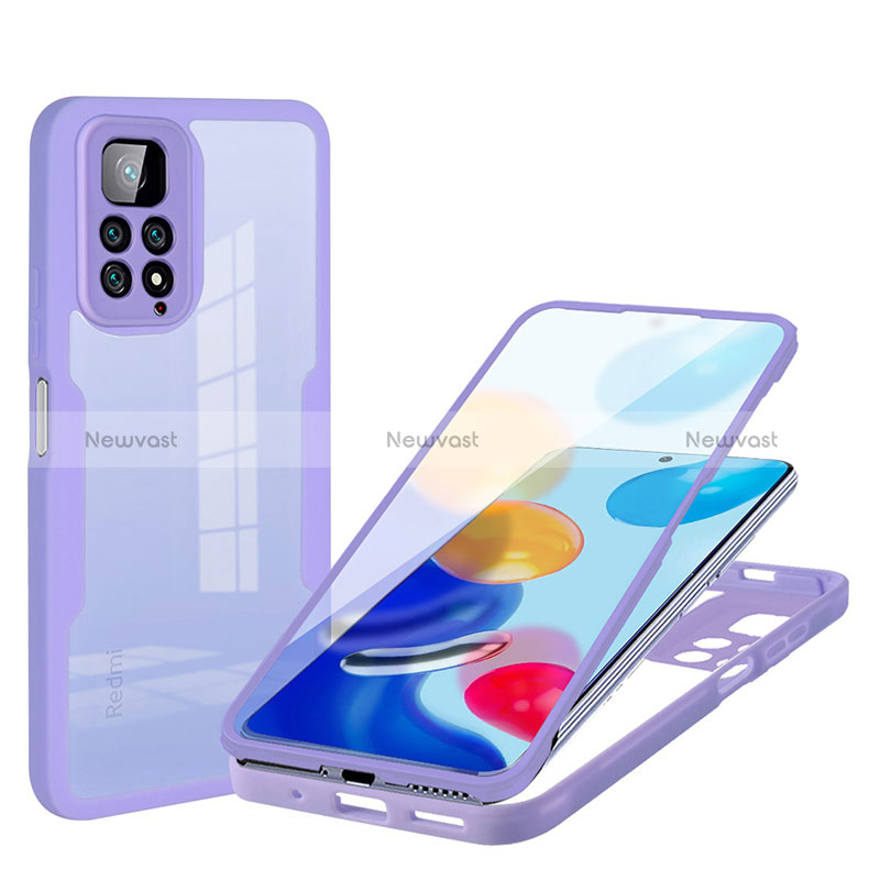 Ultra-thin Silicone Gel Soft Matte Finish Front and Back Case 360 Degrees Cover for Xiaomi Redmi Note 11S 4G Clove Purple