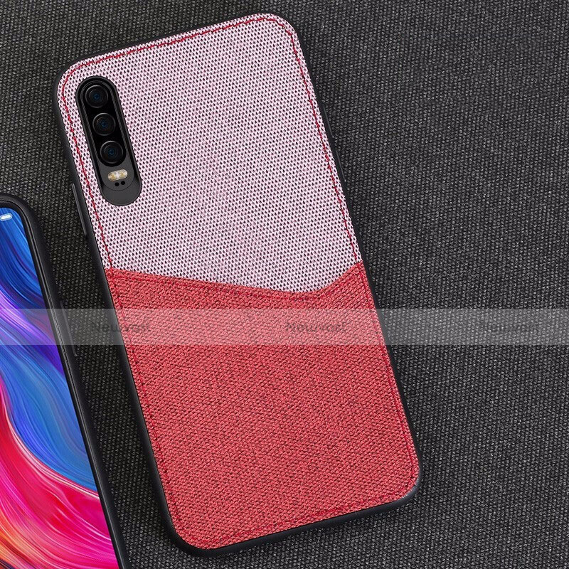 Ultra-thin Silicone Gel Soft Matte Finish Front and Back Case 360 Degrees Cover M01 for Huawei P30 Pink