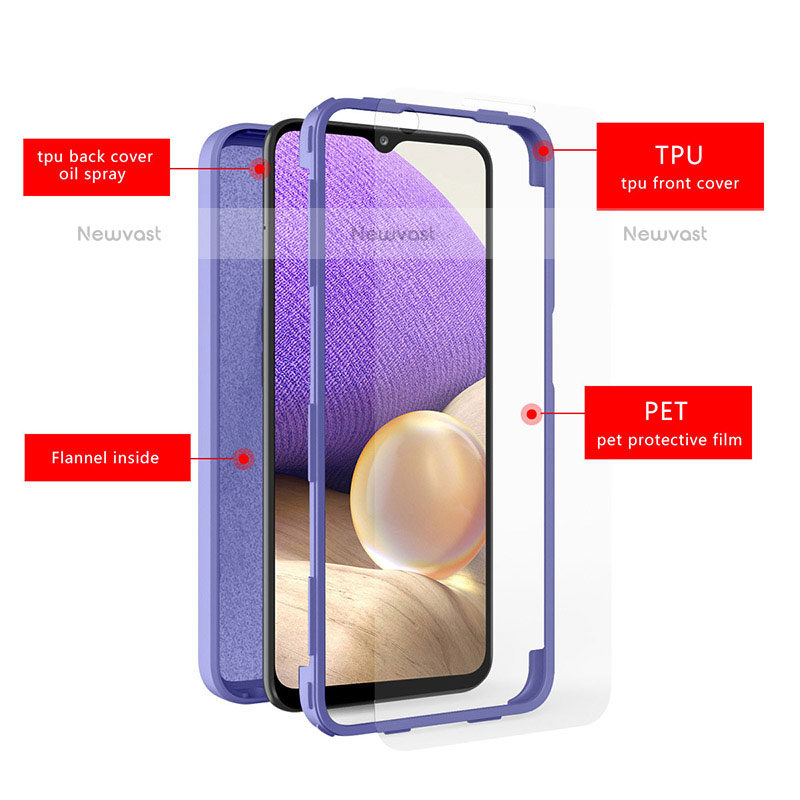 Ultra-thin Silicone Gel Soft Matte Finish Front and Back Case 360 Degrees Cover MJ1 for Samsung Galaxy M32 5G