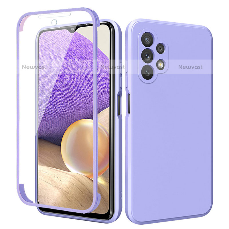 Ultra-thin Silicone Gel Soft Matte Finish Front and Back Case 360 Degrees Cover MJ1 for Samsung Galaxy M32 5G Clove Purple