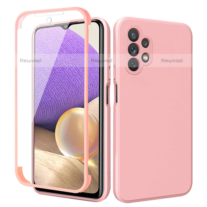 Ultra-thin Silicone Gel Soft Matte Finish Front and Back Case 360 Degrees Cover MJ1 for Samsung Galaxy M32 5G Pink