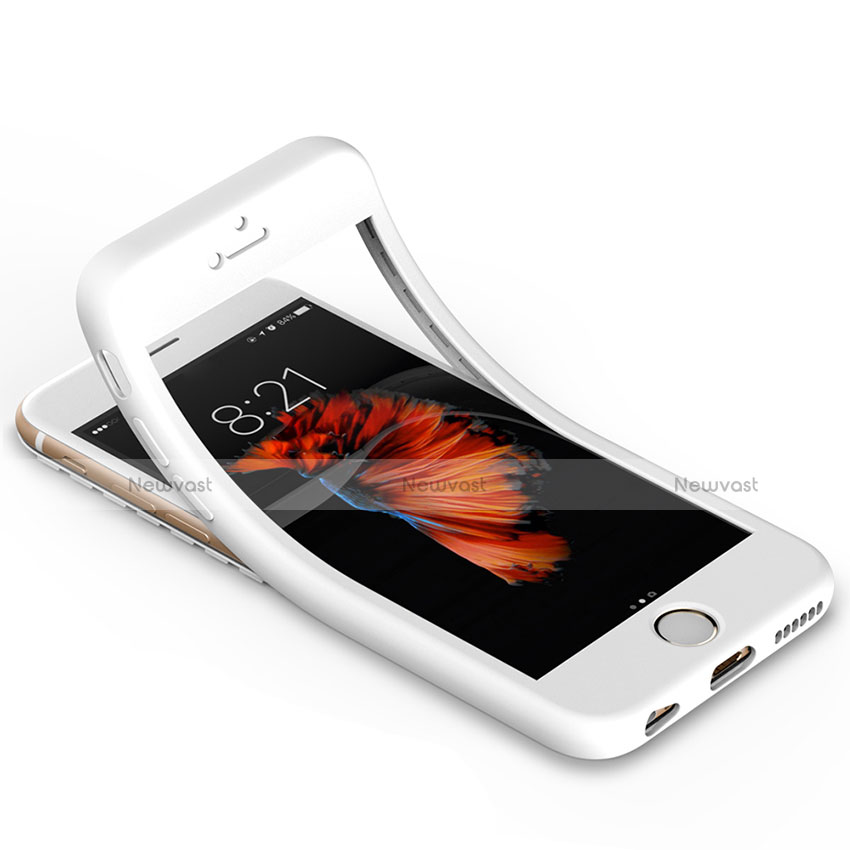 Ultra-thin Silicone Gel Soft Matte Finish Front and Back Case 360 Degrees for Apple iPhone 6 White