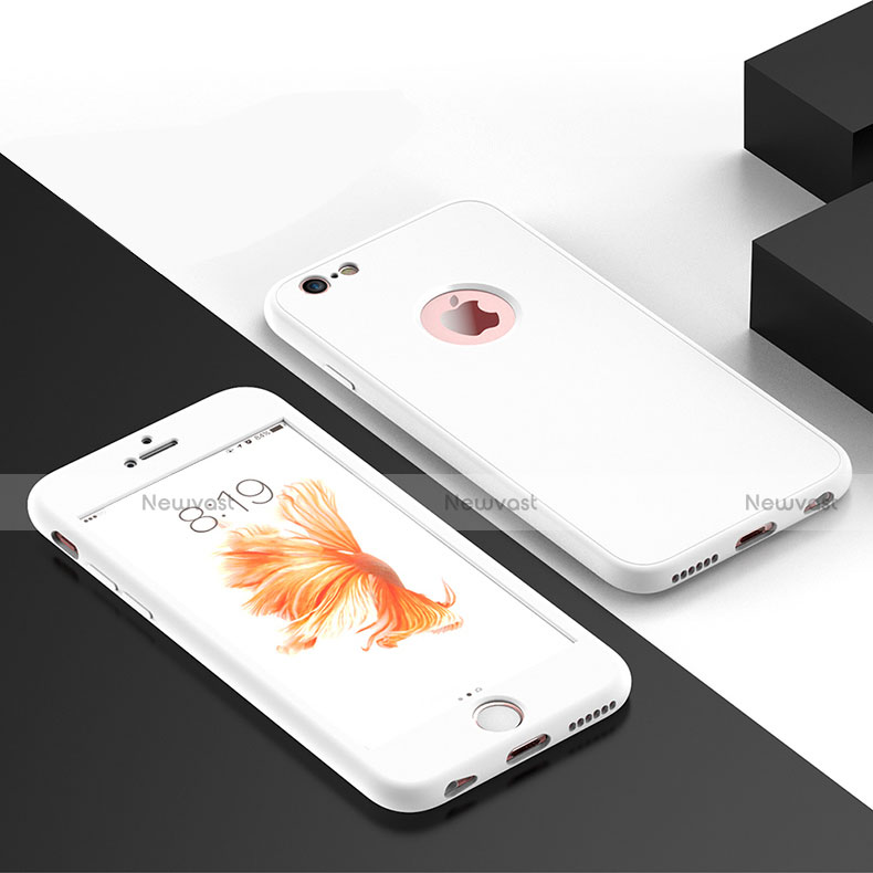 Ultra-thin Silicone Gel Soft Matte Finish Front and Back Case 360 Degrees for Apple iPhone 6S White