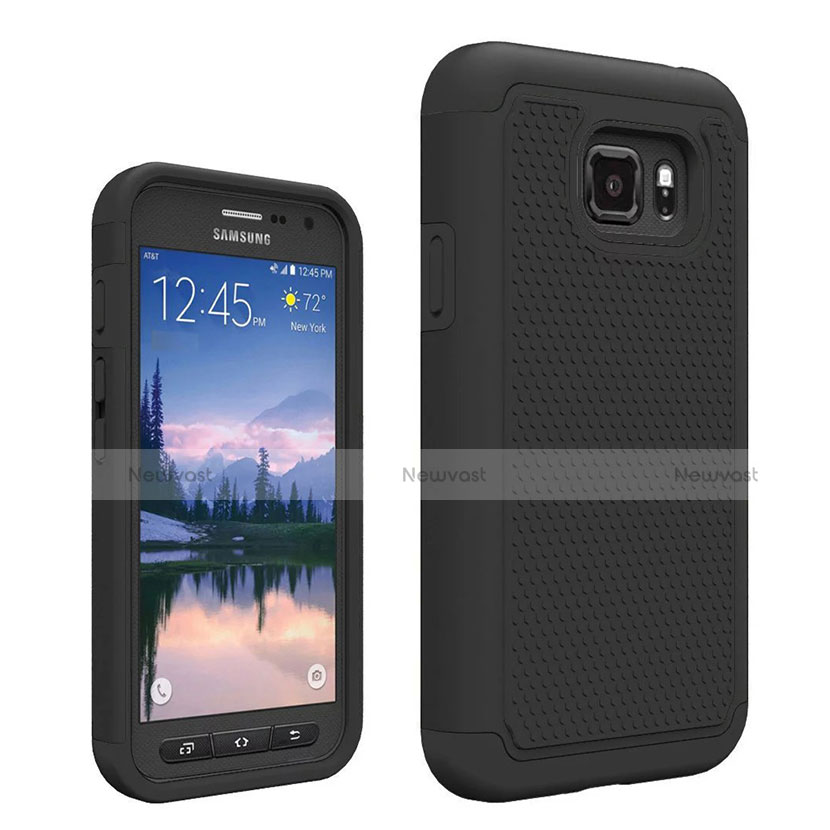 Ultra-thin Silicone Gel Soft Matte Finish Front and Back Case 360 Degrees for Samsung Galaxy S7 Active G891A Black