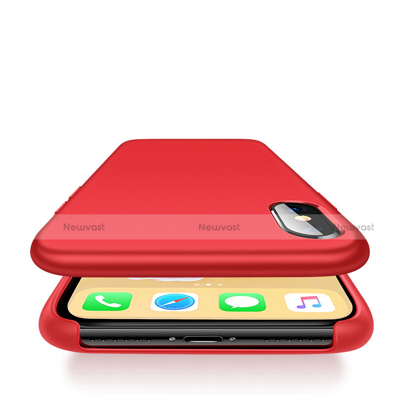 Ultra-thin Silicone TPU Soft Case 360 Degrees for Apple iPhone Xs Red