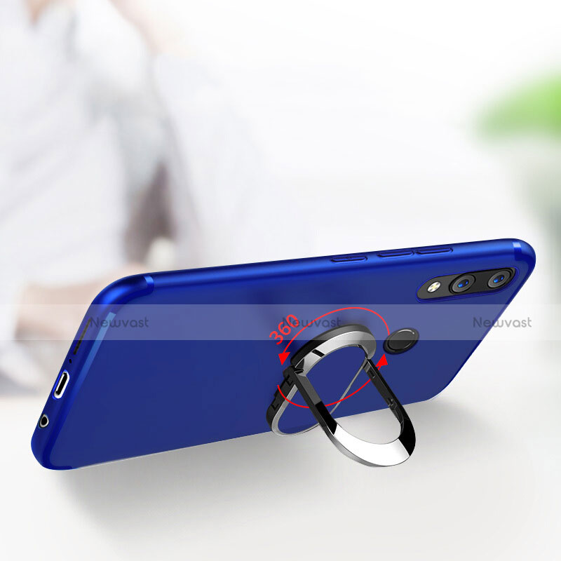 Ultra-thin Silicone TPU Soft Case with Finger Ring Stand for Huawei P20 Lite Blue