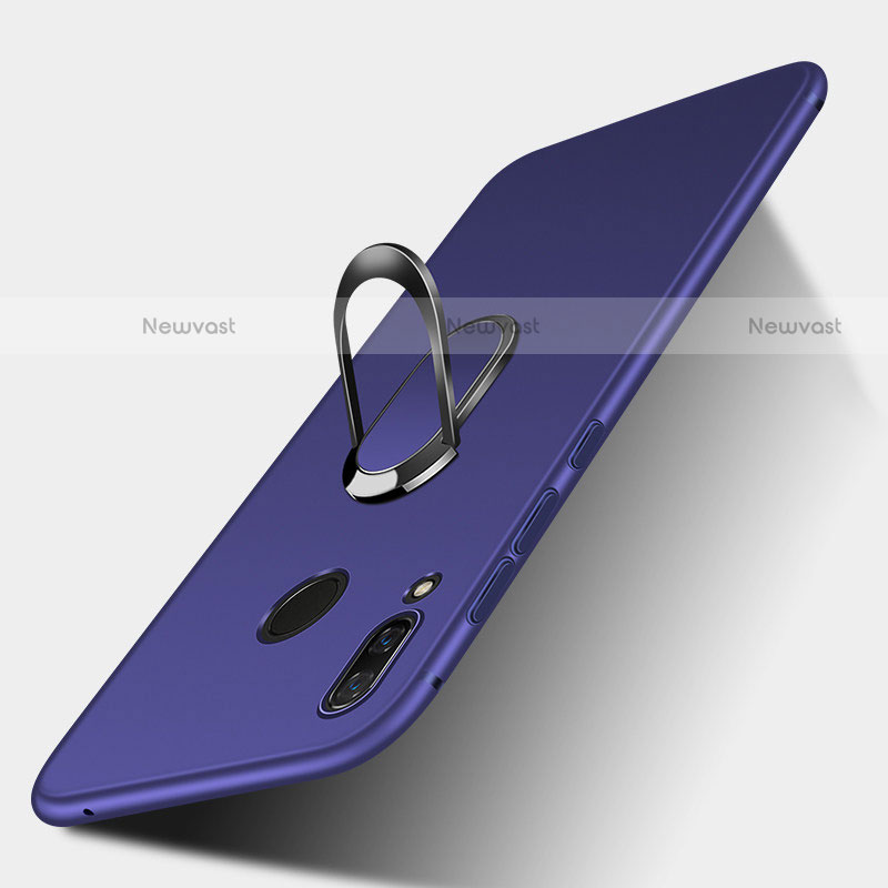 Ultra-thin Silicone TPU Soft Case with Magnetic Finger Ring Stand for Huawei Nova 3i Blue