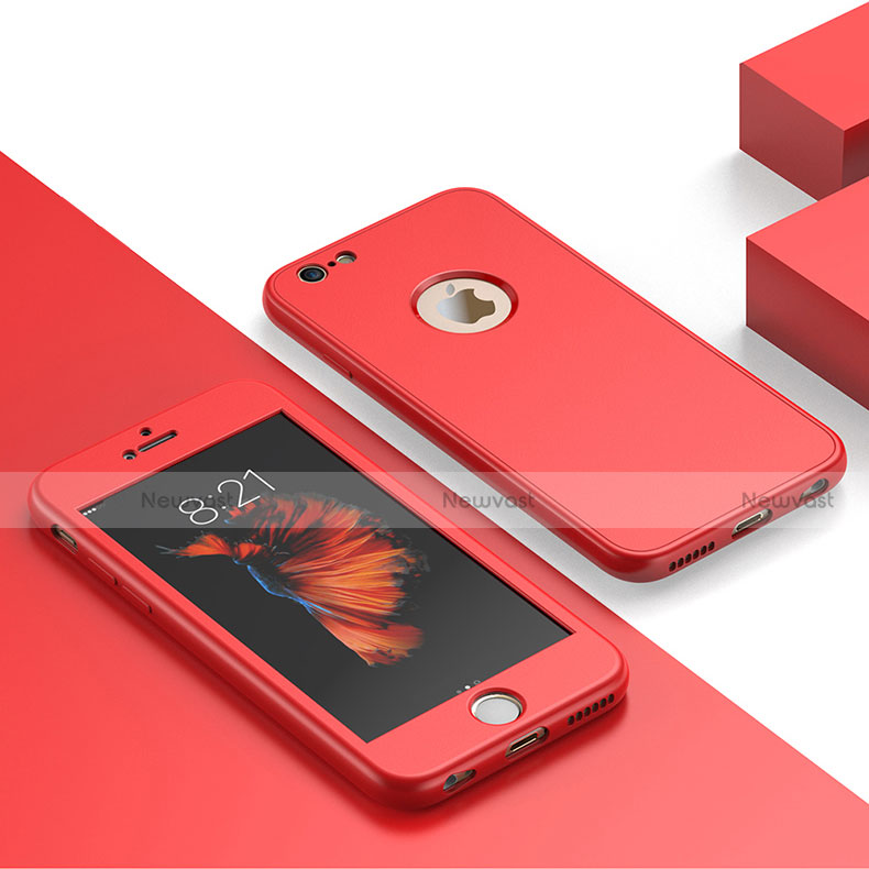 Ultra-thin Silicone TPU Soft Matte Finish Front and Back Case 360 Degrees for Apple iPhone 6 Red