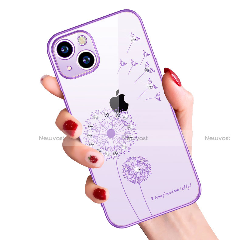 Ultra-thin Transparent Flowers Soft Case Cover for Apple iPhone 13