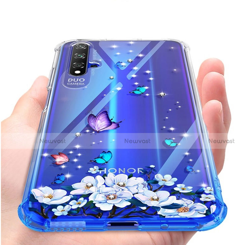 Ultra-thin Transparent Flowers Soft Case Cover for Huawei Honor 20S