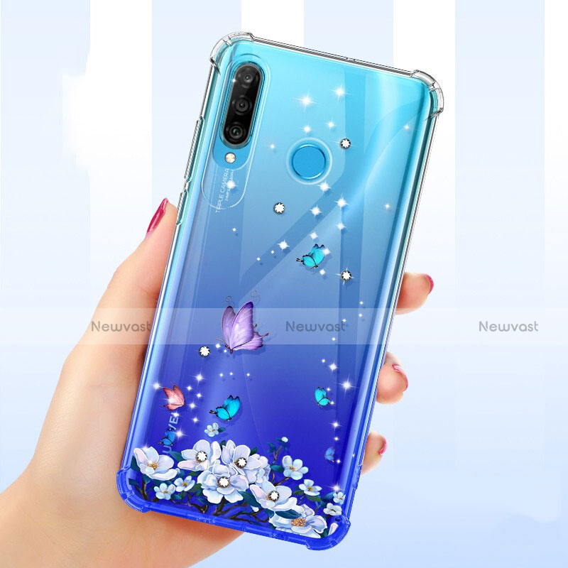 Ultra-thin Transparent Flowers Soft Case Cover for Huawei Nova 4e Mixed