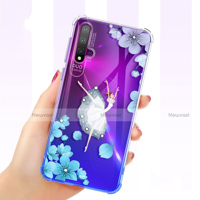 Ultra-thin Transparent Flowers Soft Case Cover for Huawei Nova 5