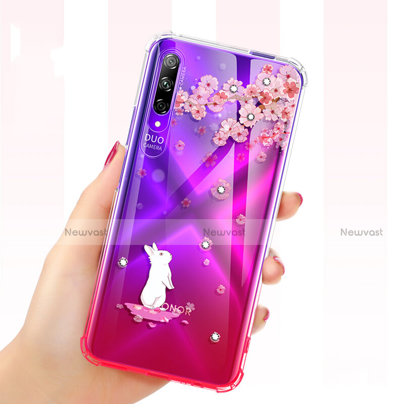 Ultra-thin Transparent Flowers Soft Case Cover for Huawei P Smart Pro (2019)