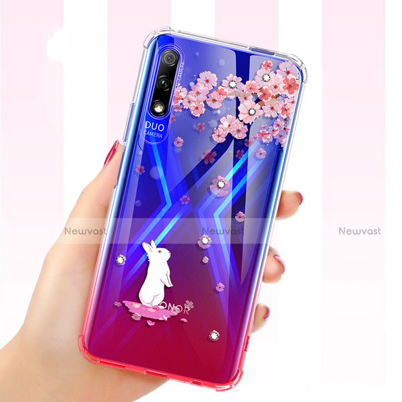 Ultra-thin Transparent Flowers Soft Case Cover for Huawei P Smart Z (2019)