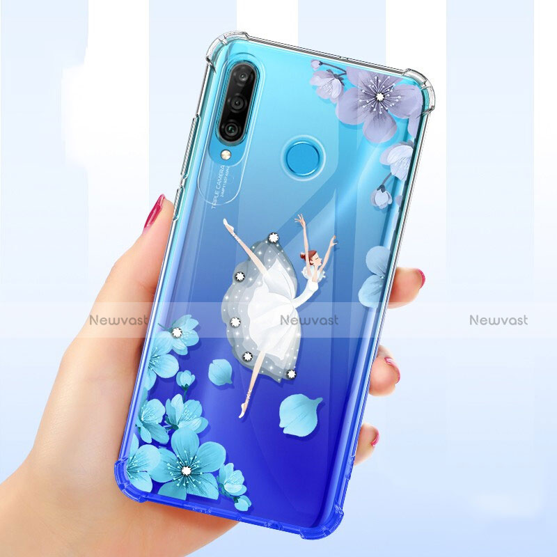 Ultra-thin Transparent Flowers Soft Case Cover for Huawei P30 Lite New Edition