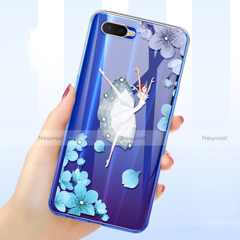 Ultra-thin Transparent Flowers Soft Case Cover for Oppo RX17 Neo White