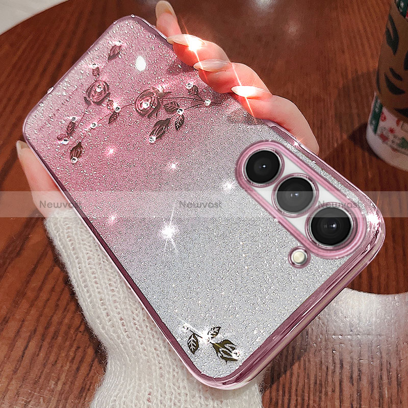 Ultra-thin Transparent Flowers Soft Case Cover for Samsung Galaxy S22 Plus 5G