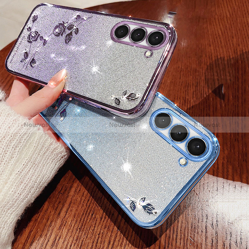 Ultra-thin Transparent Flowers Soft Case Cover for Samsung Galaxy S22 Plus 5G