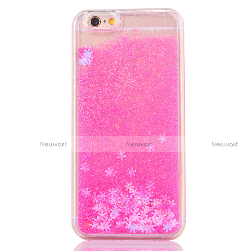 Ultra-thin Transparent Flowers Soft Case Cover T01 for Apple iPhone 6 Pink