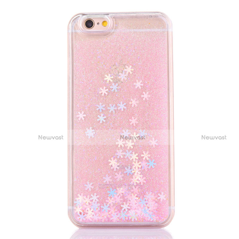 Ultra-thin Transparent Flowers Soft Case Cover T01 for Apple iPhone 6 Plus Rose Gold