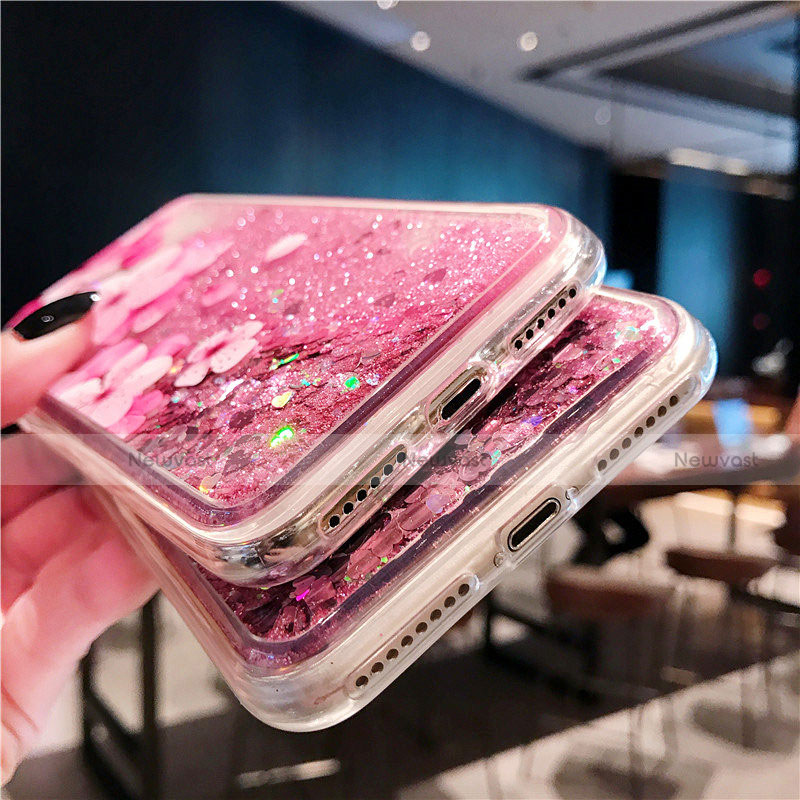 Ultra-thin Transparent Flowers Soft Case Cover T01 for Apple iPhone XR Pink