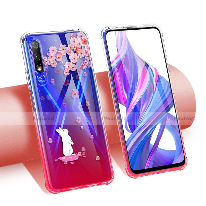 Ultra-thin Transparent Flowers Soft Case Cover T01 for Huawei P Smart Z (2019)