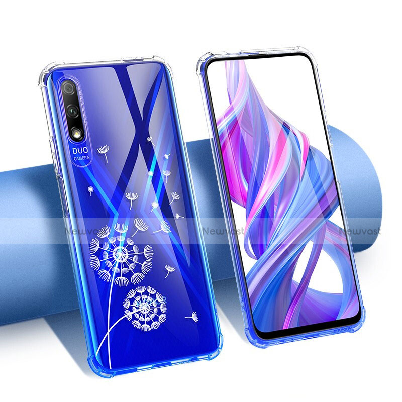 Ultra-thin Transparent Flowers Soft Case Cover T01 for Huawei P Smart Z (2019)