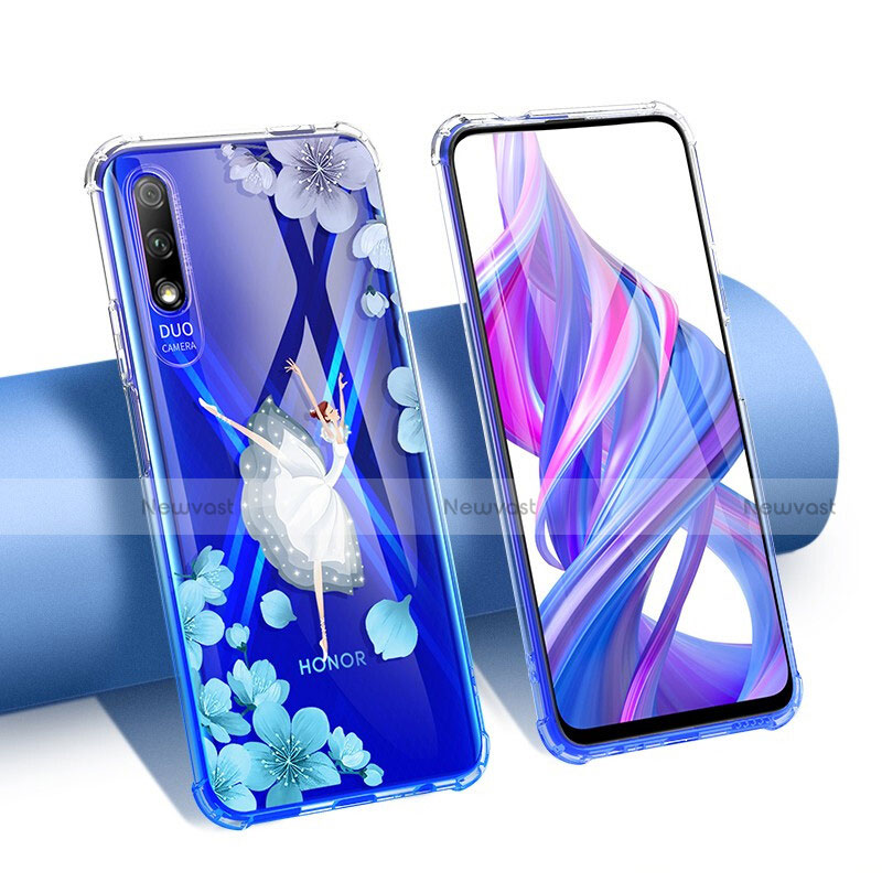 Ultra-thin Transparent Flowers Soft Case Cover T01 for Huawei P Smart Z (2019)