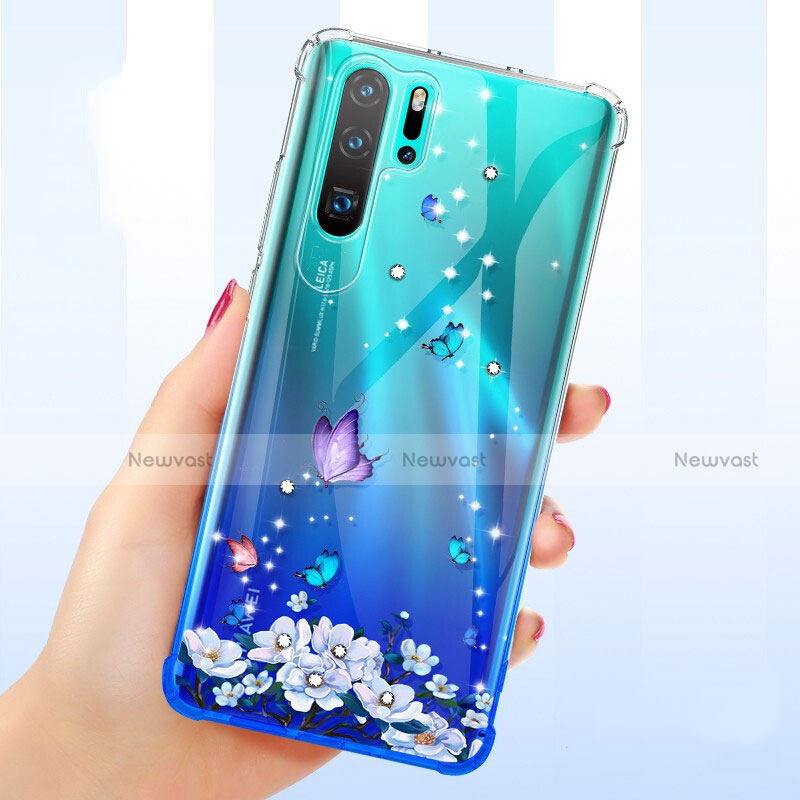 Ultra-thin Transparent Flowers Soft Case Cover T01 for Huawei P30 Pro Mixed