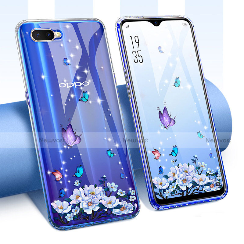Ultra-thin Transparent Flowers Soft Case Cover T01 for Oppo RX17 Neo