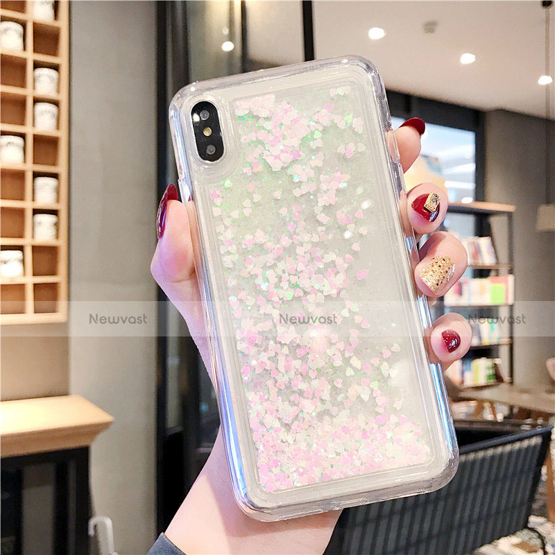 Ultra-thin Transparent Flowers Soft Case Cover T02 for Apple iPhone XR White