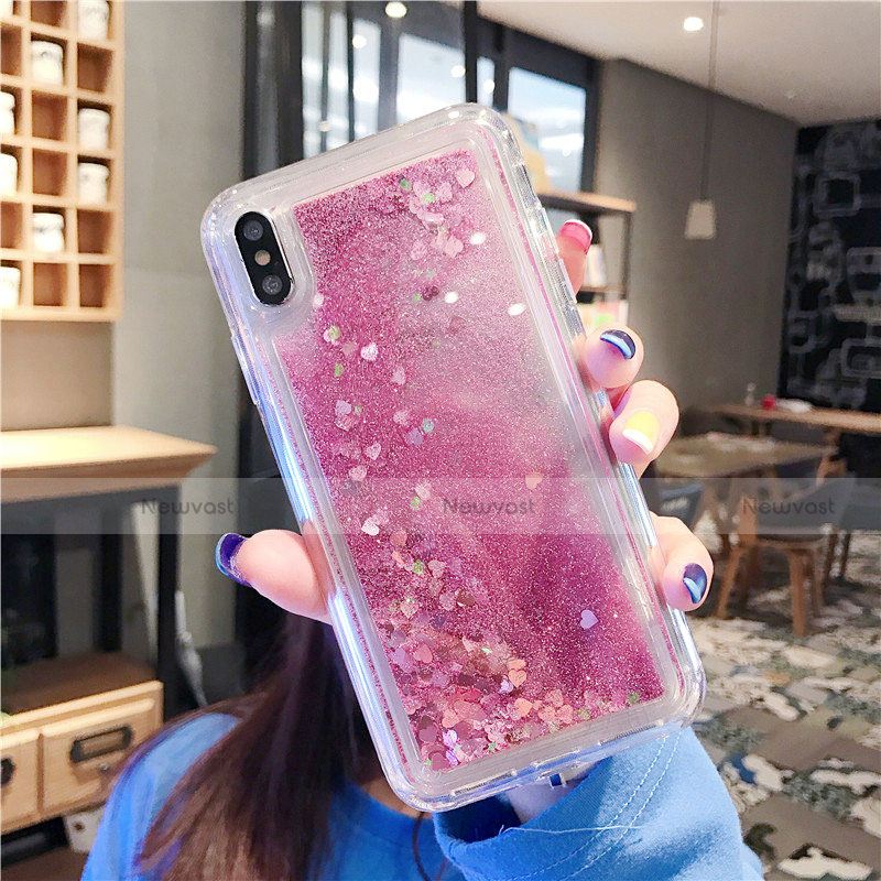 Ultra-thin Transparent Flowers Soft Case Cover T02 for Apple iPhone Xs Rose Gold