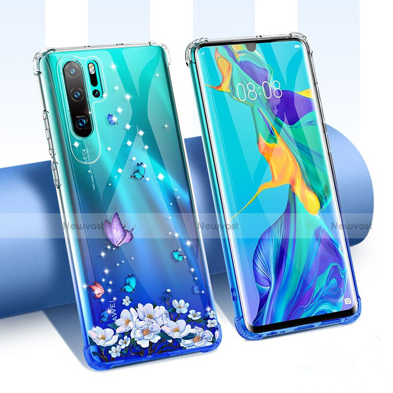 Ultra-thin Transparent Flowers Soft Case Cover T02 for Huawei P30 Pro New Edition